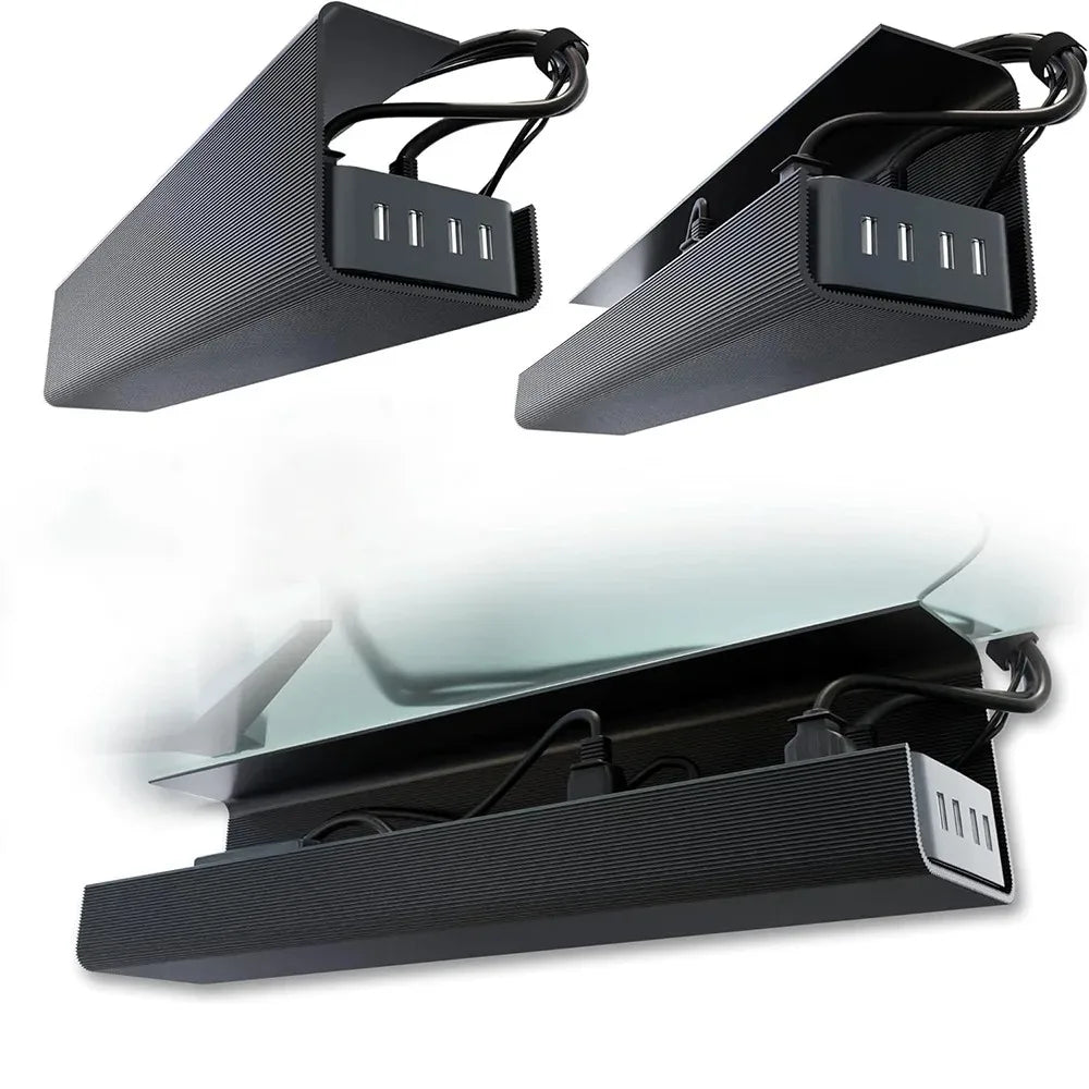 Stick-On Under-Desk Cable Tray
