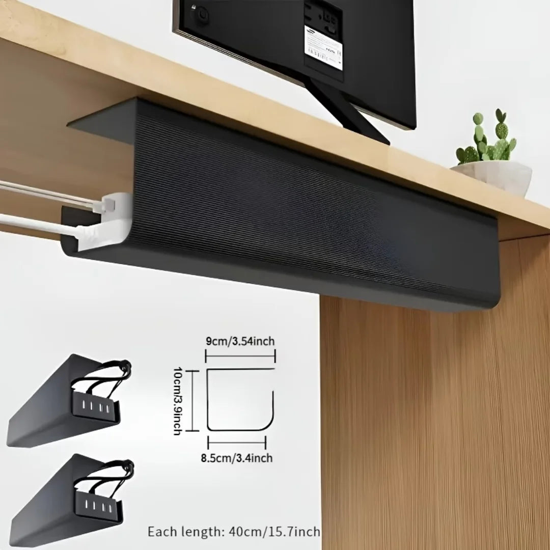 Stick-On Under-Desk Cable Tray